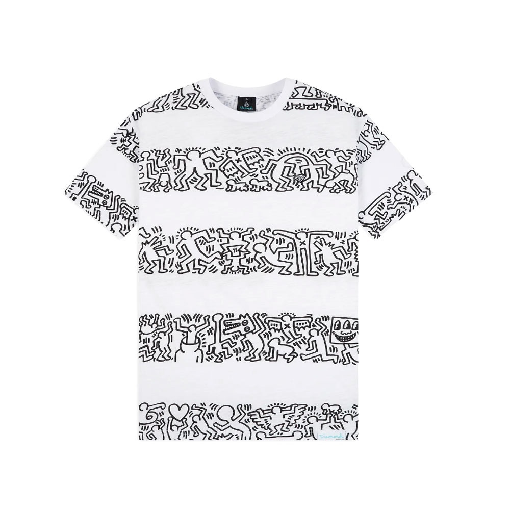 Diamond Supply Co. X Keith Haring Striped Tee, size L